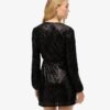 Sequin Wrap Mini Dress