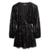 Sequin Wrap Mini Dress