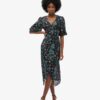 Short Sleeve Sheer Midi Dress