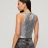 Sleeveless Sequin Racer Top