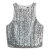 Sleeveless Sequin Racer Top