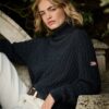 Slouchy Cable Roll Neck Jumper