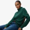 Slouchy Cable Roll Neck Jumper