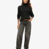 Slouchy Cable Roll Neck Jumper
