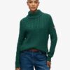 Slouchy Cable Roll Neck Jumper
