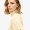 Slouchy Cable Roll Neck Jumper