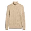 Slouchy Cable Roll Neck Jumper