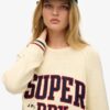 Slouchy Knitted Graphic Crew Jumper