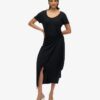 Slub Midi Wrap Dress