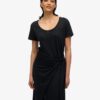Slub Midi Wrap Dress