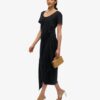 Slub Midi Wrap Dress