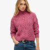 Twist Cable Knit Polo Neck Jumper