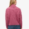 Twist Cable Knit Polo Neck Jumper